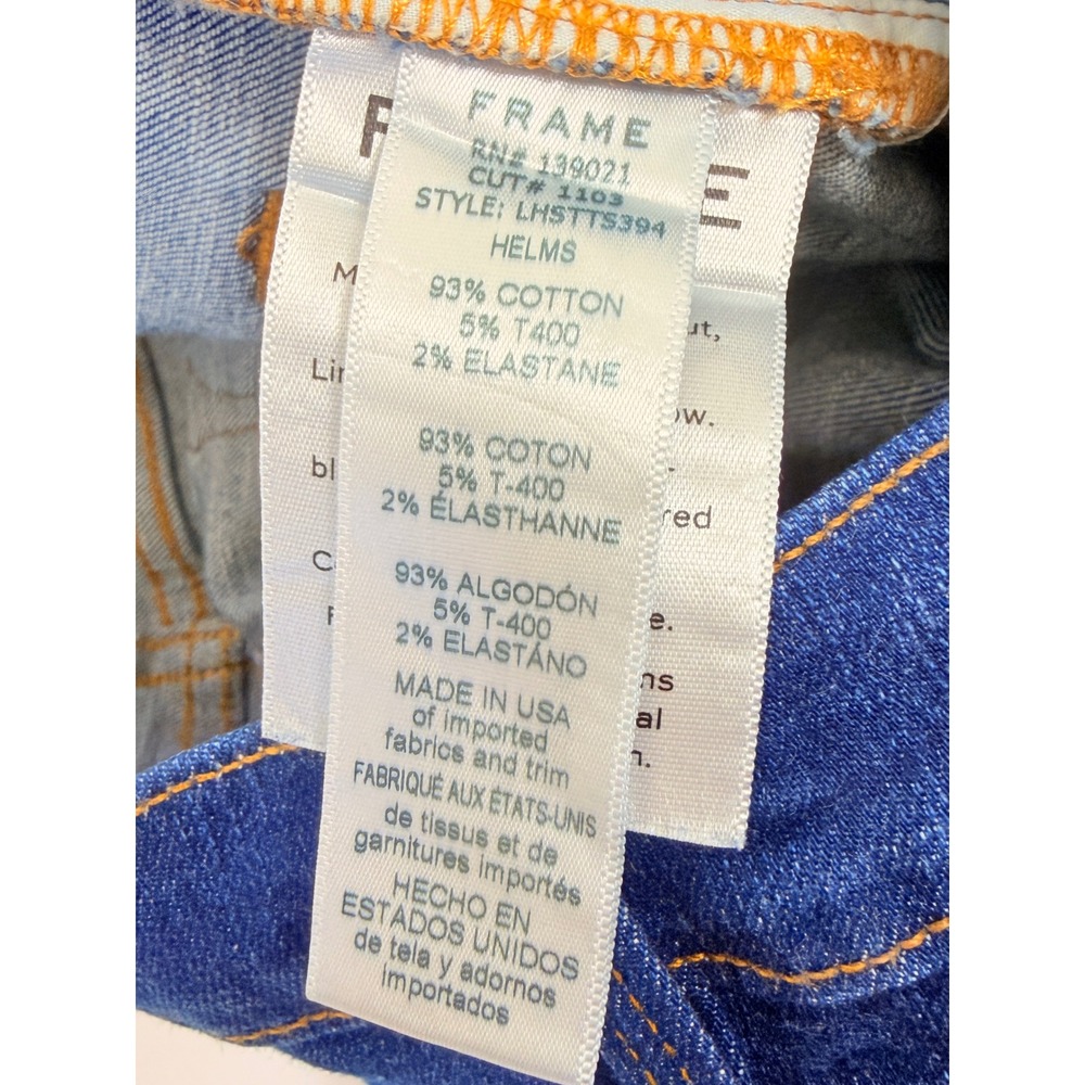 Frame Le High Straight Jeans Women 25 Blue Excellent Split Hem Helms LHSTTS394 - Picture 14 of 14